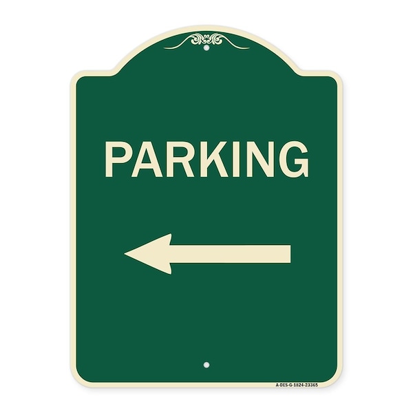 Parking Left Arrow Heavy-Gauge Aluminum Architectural Sign, 24" x 18", G-1824-23365